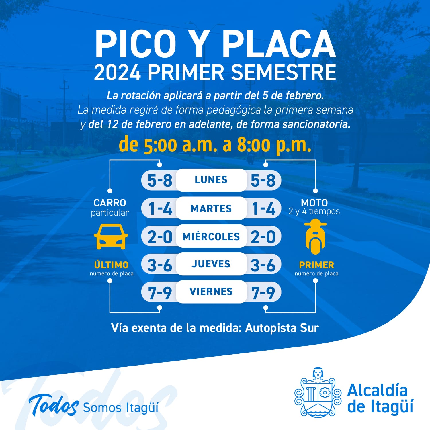 Pico y placa primer semestre 2024