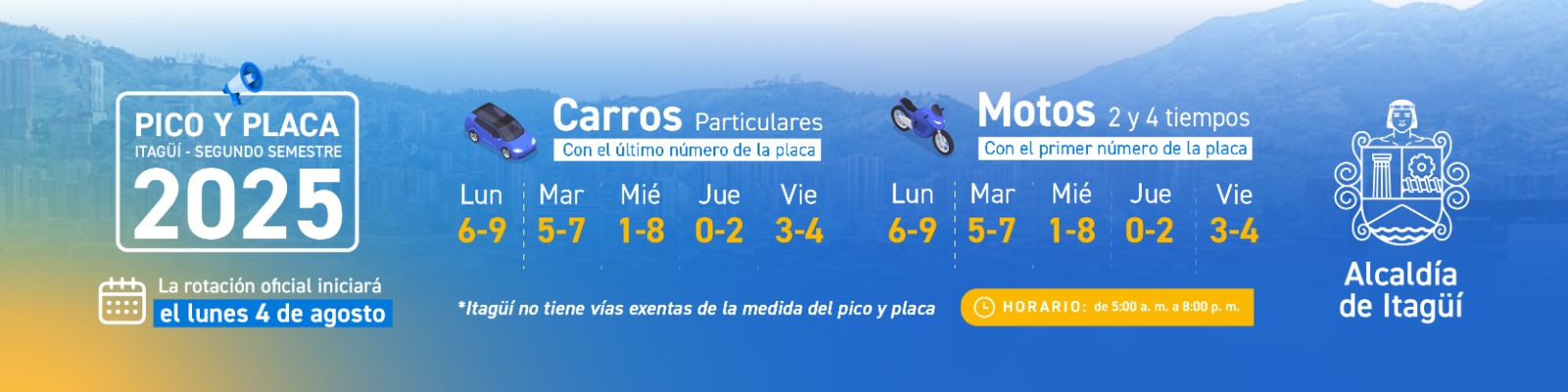 Pico y placa segundo semestre de 205