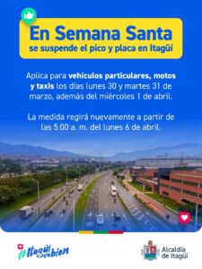 Pico y placa Semana Santa