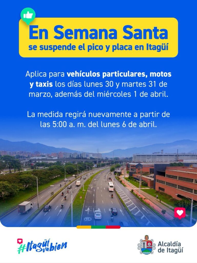 Pico y placa Semana Santa