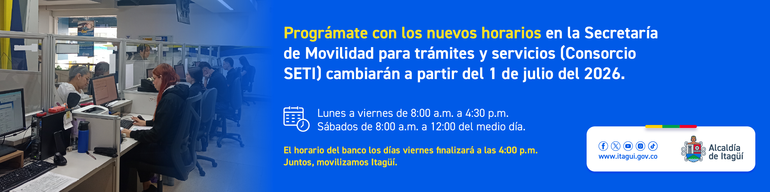 Nuevos horarios Secretaría de Movilidad